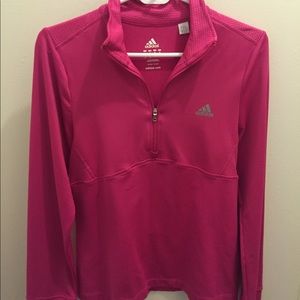 Adidas Pink Thin Quarter Zip Jacket